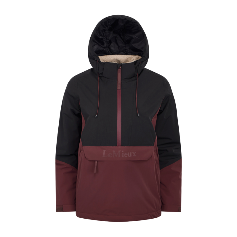 LeMieux Phoebe Half Zip Waterproof Anorak - Black/Bramble