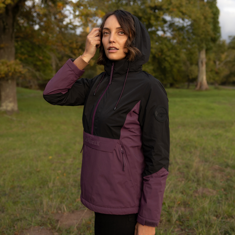 LeMieux Phoebe Half Zip Waterproof Anorak - Black/Bramble-2