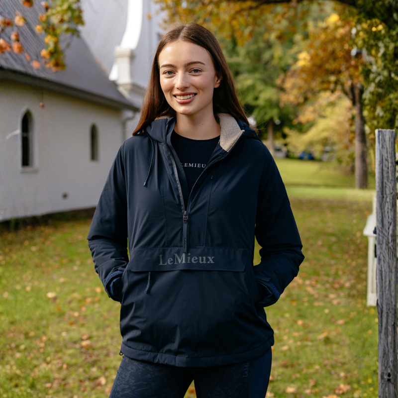 LeMieux Phoebe Half Zip Waterproof Anorak - Navy-1