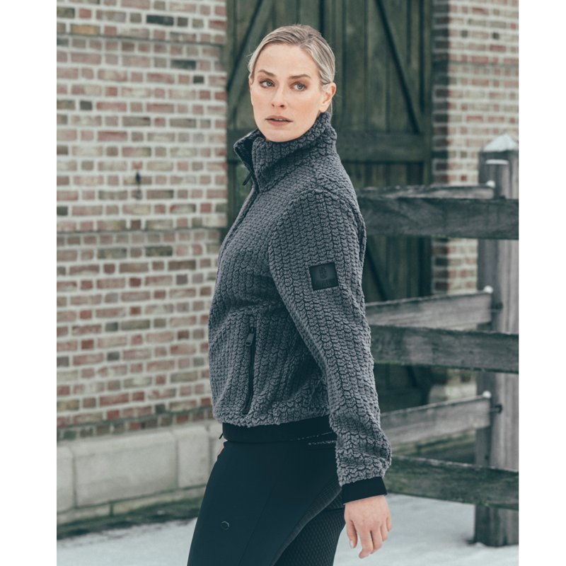 Pikeur Ladies Velvet Knit Jacket - Basalt Grey-2