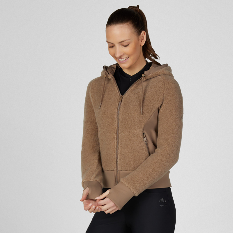 Pikeur Ladies Teddy Fleece Jacket - Toffee Beige-2