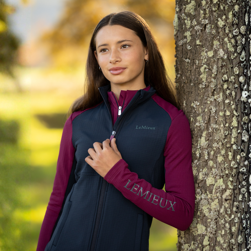 LeMieux Young Rider Bethany Fleece Zip Through - Blackberry-3