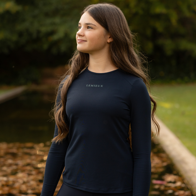 LeMieux Young Rider Hybrid Sports Top - Navy-5