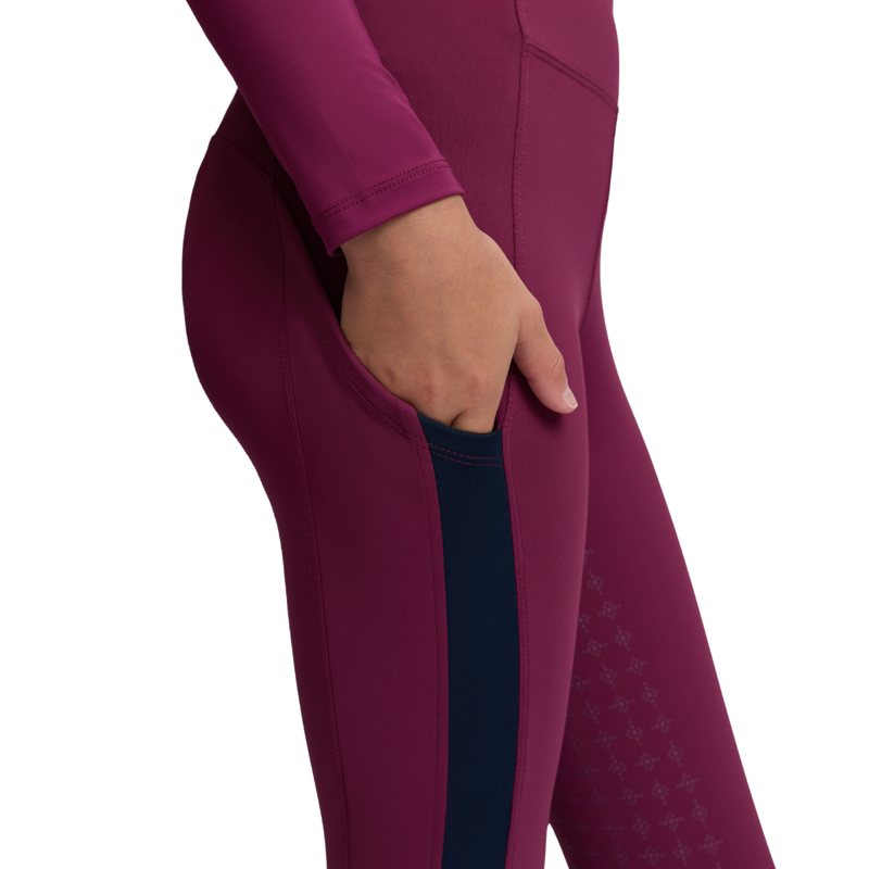 LeMieux Young Rider Orla Ribbed Pull Ons - Blackberry-3