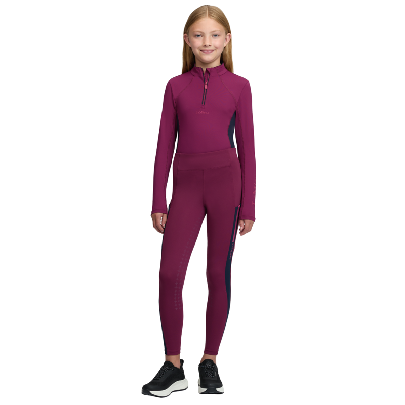 LeMieux Young Rider Orla Ribbed Pull Ons - Blackberry-6