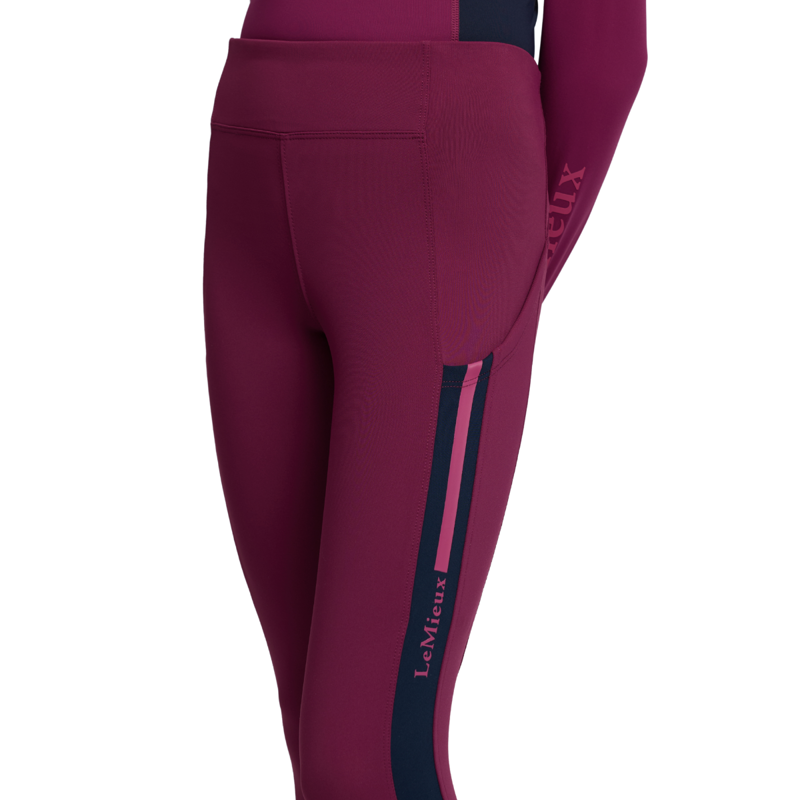 LeMieux Young Rider Orla Ribbed Pull Ons - Blackberry-4
