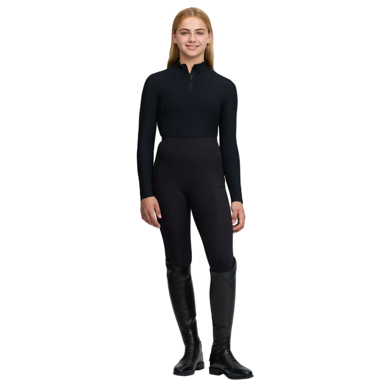 LeMieux Young Rider Raye Ribbed Base Layer - Black-3