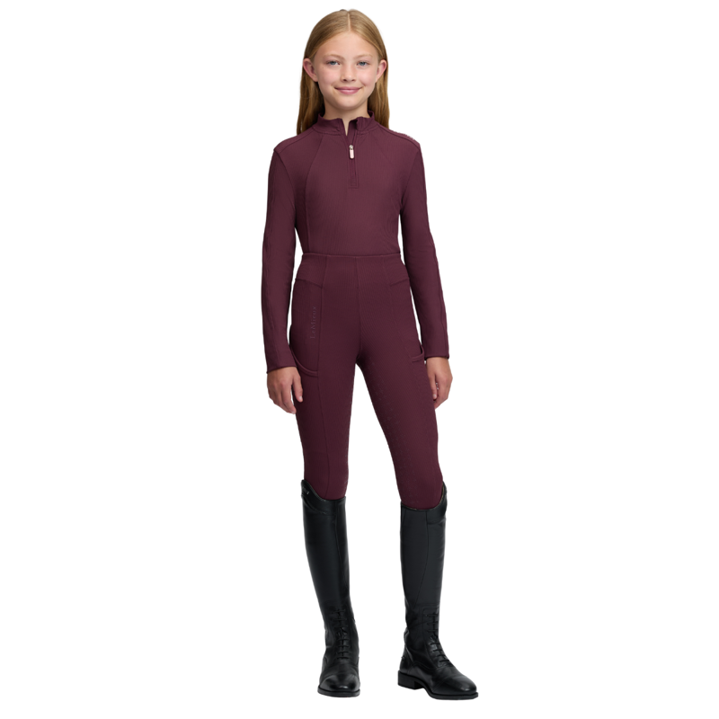 LeMieux Young Rider Raye Ribbed Base Layer - Bramble-4