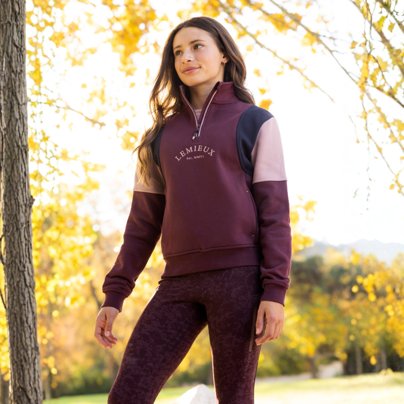 LeMieux Young Rider Viola Quarter Zip Sweat - Bramble-6
