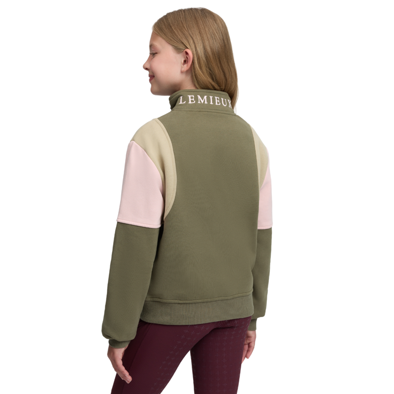 LeMieux Young Rider Viola Quarter Zip Sweat - Willow Green-1
