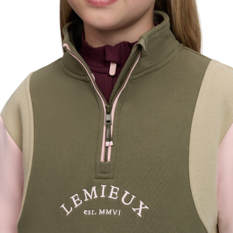 LeMieux Young Rider Viola Quarter Zip Sweat - Willow Green-2