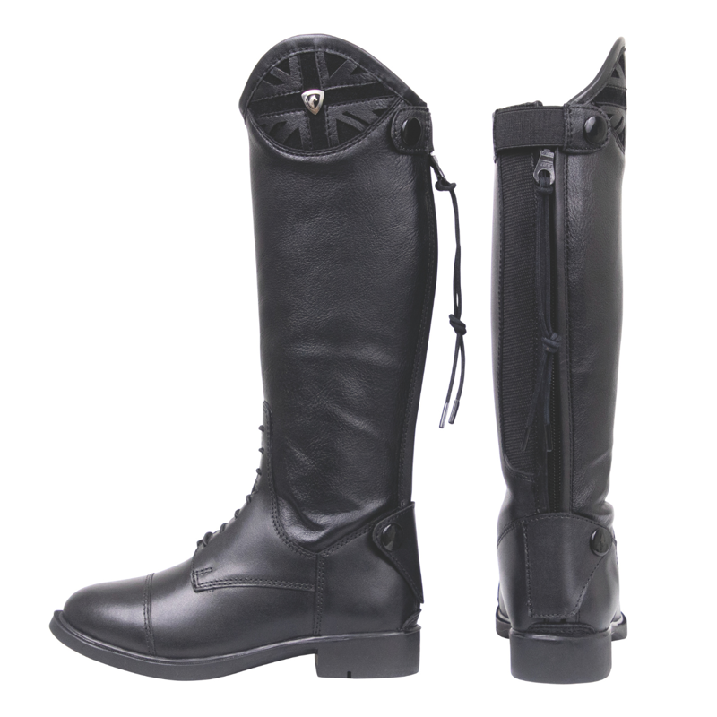 Hy Equestrian Children's Union Jack Riding Boots - Black-1