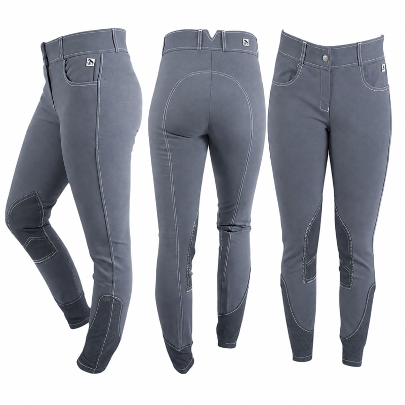 John Whitaker Lvy Ladies Self Seat Breeches - Grey