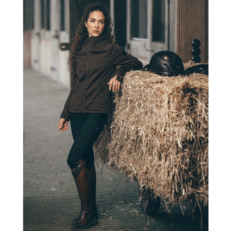 Pikeur Ladies TechVelvet Fleece Jacket - Chocolate Brown-2