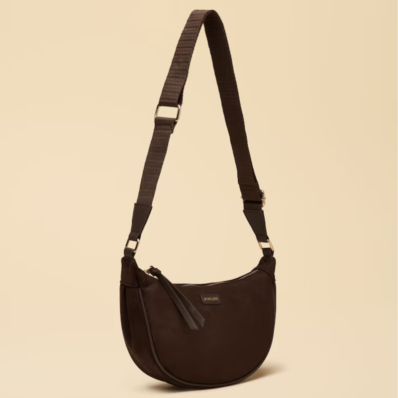 Joules Half Moon Suedette Cross Body Bag -  Chocolate Brown-5