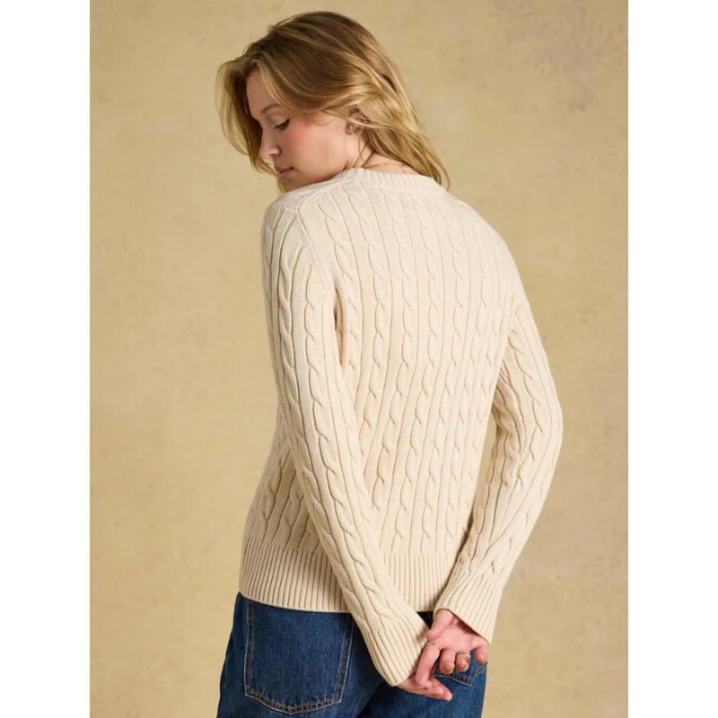 Joules Ladies Classic Cable Jumper - Oatmeal-2