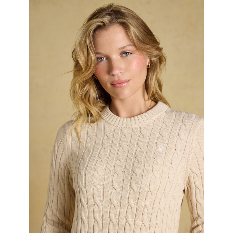 Joules Ladies Classic Cable Jumper - Oatmeal-4