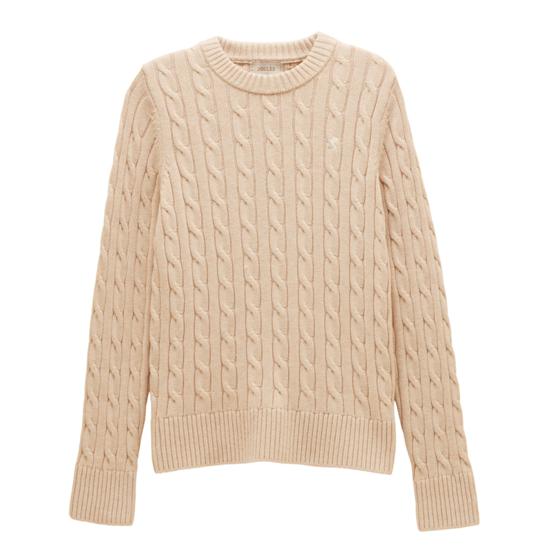 Joules Ladies Classic Cable Jumper - Oatmeal