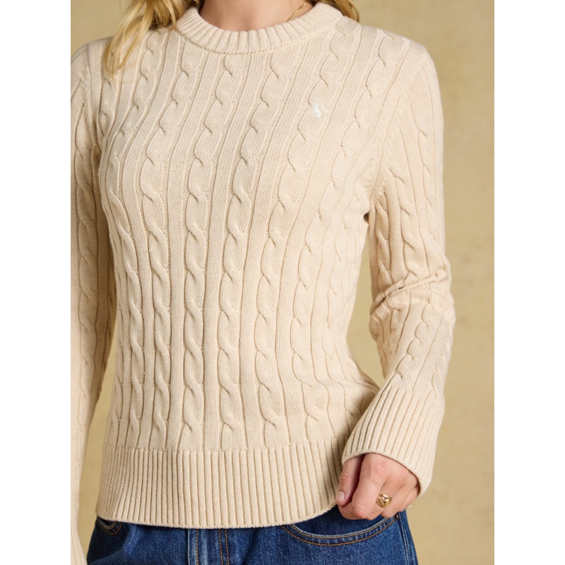 Joules Ladies Classic Cable Jumper - Oatmeal-5