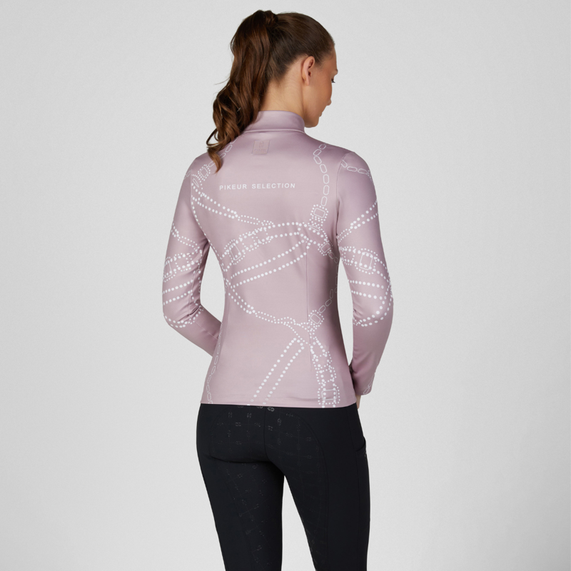Pikeur Ladies Zip Print Shirt - Ash Mauve-3