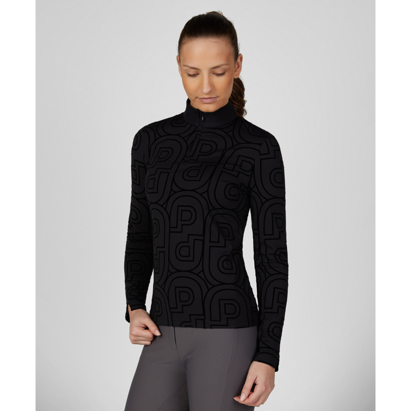 Pikeur Ladies Zip Print Shirt - Black-2
