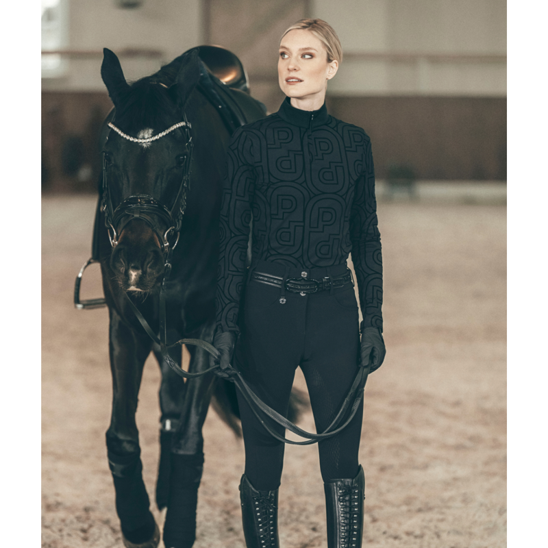 Pikeur Ladies Zip Print Shirt - Black-5