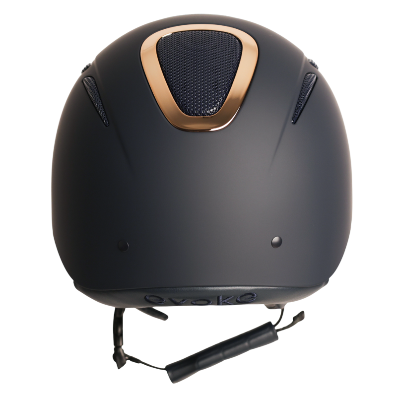 Evoke Elara Classic Peak Riding Hat - Navy/Rose Gold-1