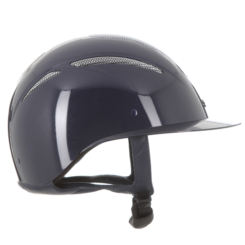 Evoke Elara Wide Peak Riding Hat - Navy Metallic/Silver Chrome-3