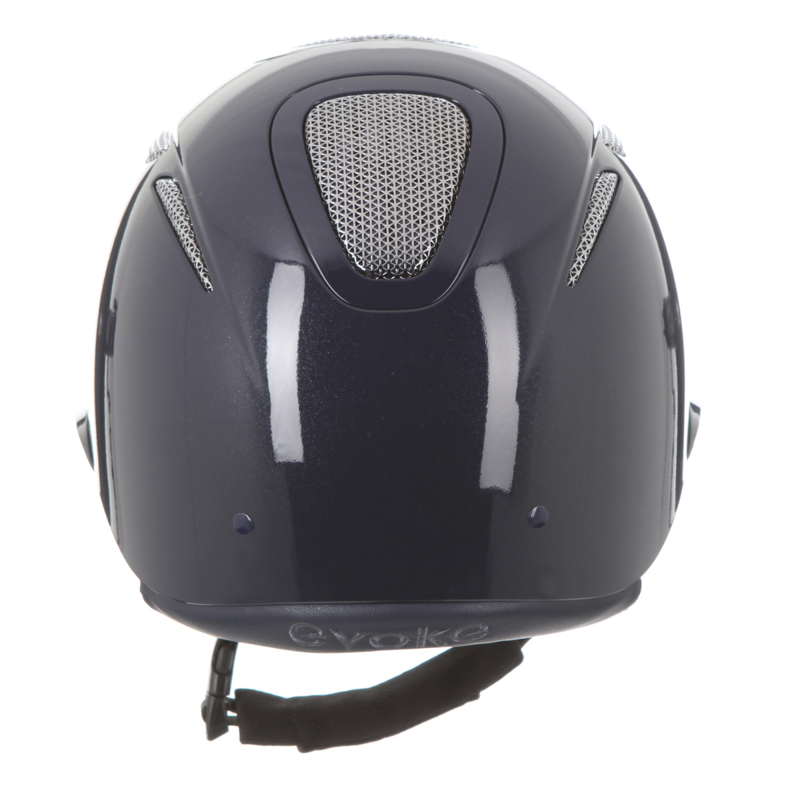 Evoke Elara Wide Peak Riding Hat - Navy Metallic/Silver Chrome-4