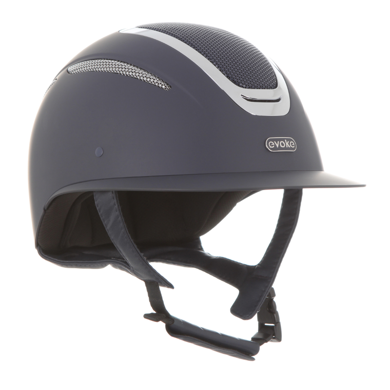 Evoke Elara Wide Peak Riding Hat - Navy/Silver Chrome-2
