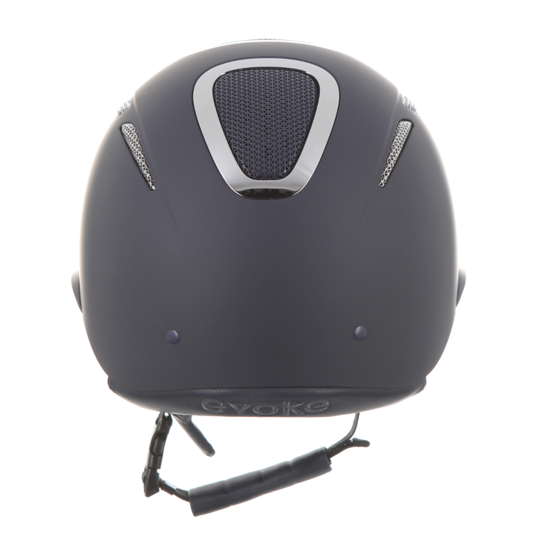Evoke Elara Wide Peak Riding Hat - Navy/Silver Chrome-4