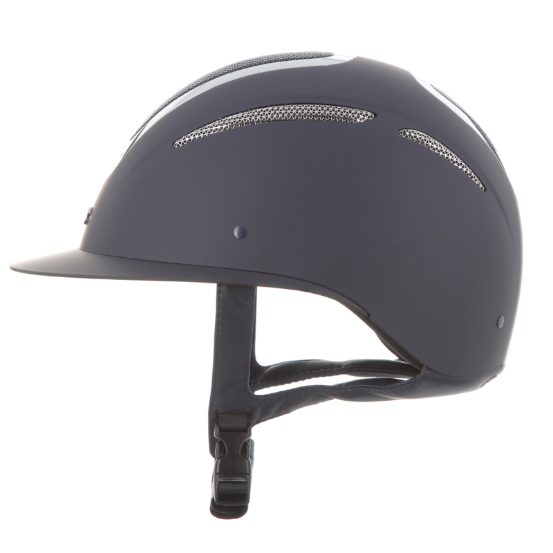 Evoke Elara Wide Peak Riding Hat - Navy/Silver Chrome-5