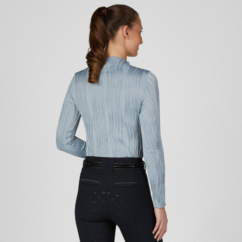 Pikeur Ladies Waveline Shirt - Dusty Blue-4