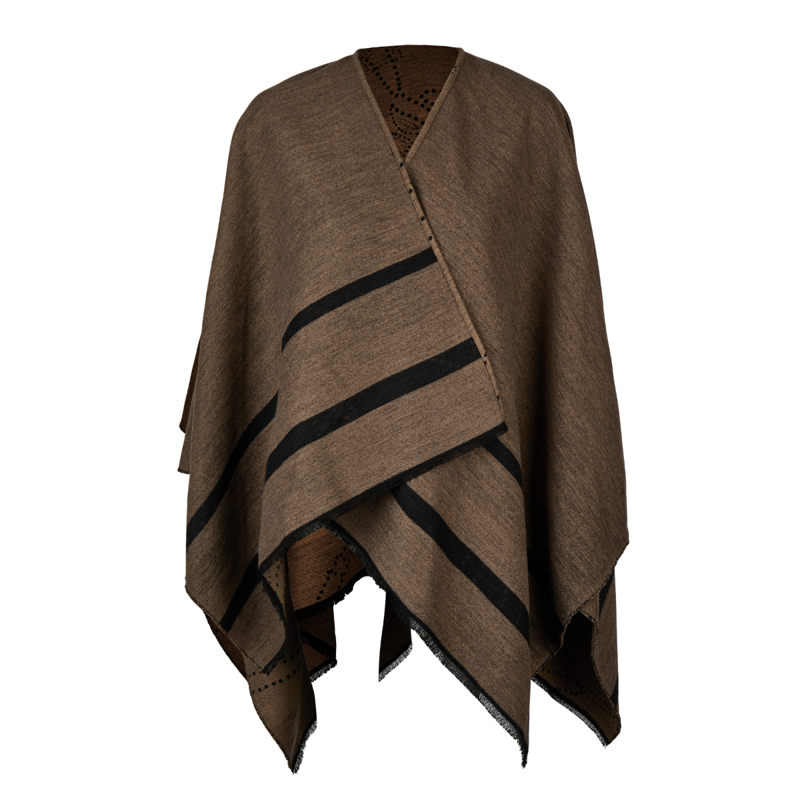 Pikeur Selection Ladies Knit Cape - Mocha Cream-2