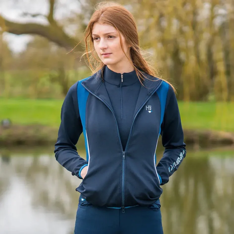 Hy Equestrian Sport Dynamic Jacket - Navy/Petrol Blue - XS-1