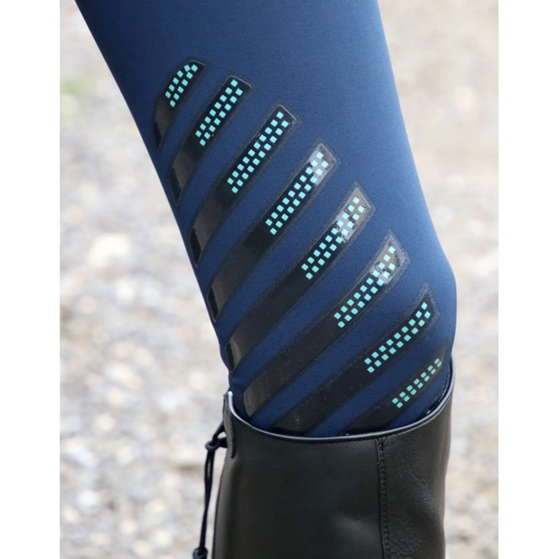 Hy Equestrian Mizs Beatrice Silicone Breeches - Navy/Peppermint Green - 22 inch-1