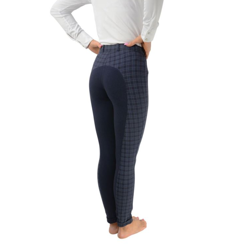 Hy Equestrian Harby Ladies Jodhpurs - Navy Check-1