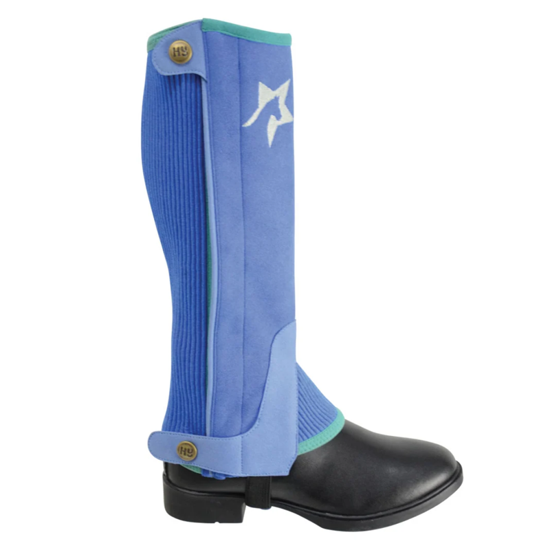 Hy Equestrian Children's Zeddy Three Tone Amara Chaps - Cobalt Blue/Petrol Blue/Turquoise