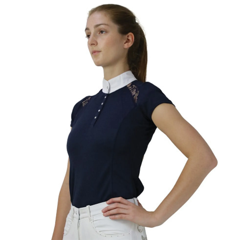 Hy Equestrian Laila Lace Show Shirt - Navy