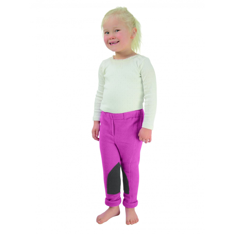Hy Equestrian Fleece Tots Jodhpurs - Pink/Grey