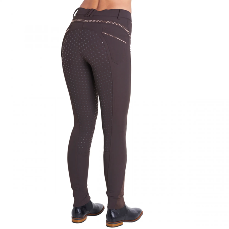 Montar Thea Rivet Band Ladies Full Silicone Seat Breeches - Brown