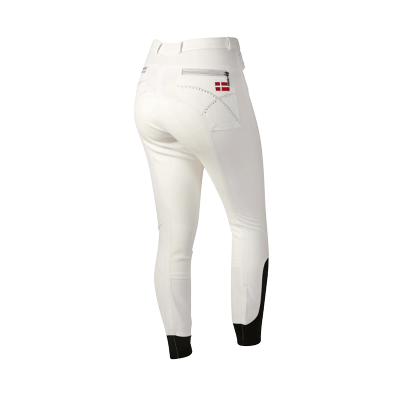 Montar Denmark Flag Breeches with Silicone Knee Patch - White