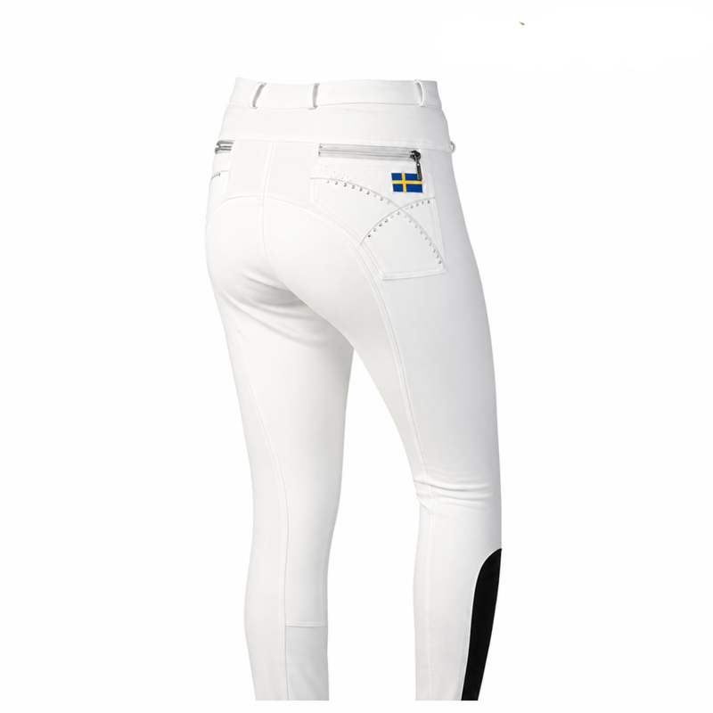 Montar Childrens Sweden Flag Breeches with Full Seat - White