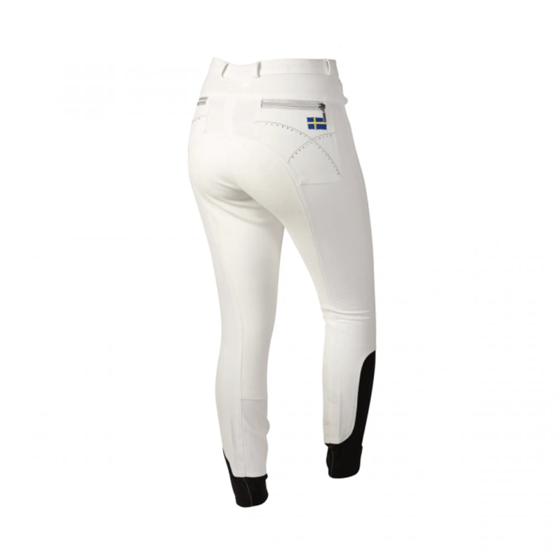Montar Sweden Flag Breeches with Silicone Knee Patch - White