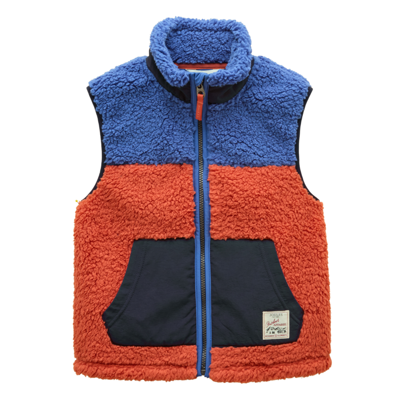 Joules Boys' Billy Fleece Gilet - Blue/Orange