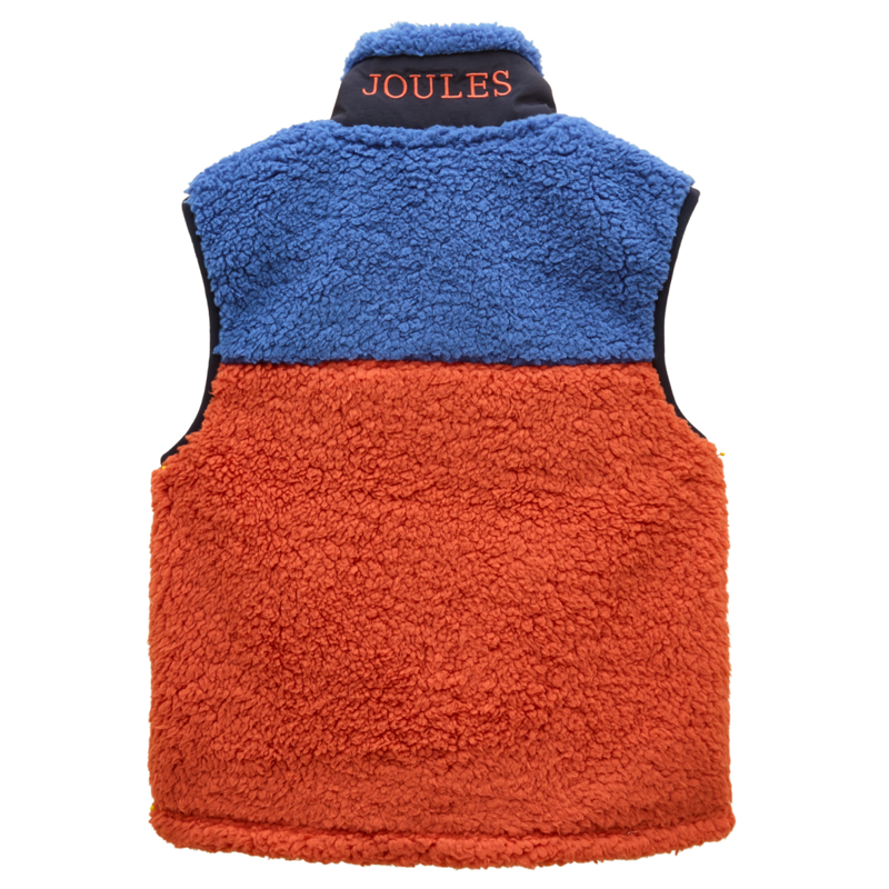 Joules Boys' Billy Fleece Gilet - Blue/Orange-1