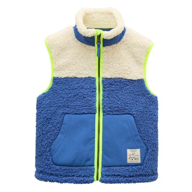 Joules Boys' Billy Fleece Gilet - Cream/Blue