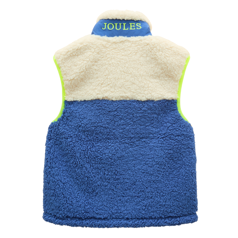 Joules Boys' Billy Fleece Gilet - Cream/Blue-1