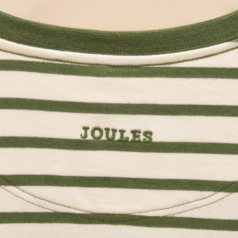 Joules Boy's Finlay Applique Long Sleeve T-Shirt - Green Stripe-4