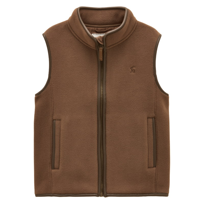 Joules Kids' Heritage Fleece Gilet - Chocolate Brown